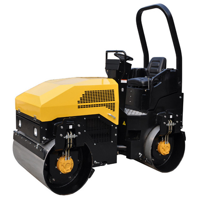 3T Driver Mini Roller Compactor เครื่องยนต์ Perkins เครื่องยนต์ Poclain และปั๊ม Sauer 1.5ton